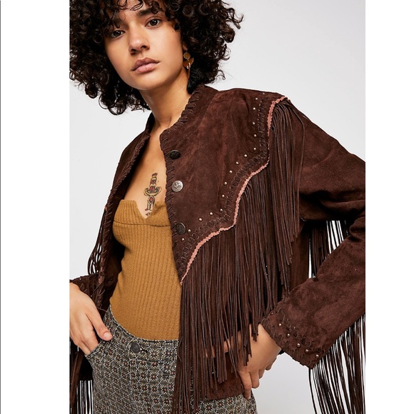 Free People Wild Skies Fringe Jacket Studded - Picture 3 of 4